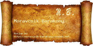 Moravcsik Barakony névjegykártya